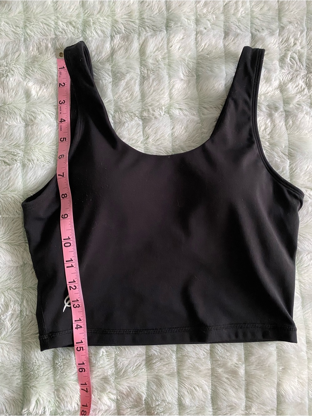 P’tula Cropped Tank with Built-in Bra — Black, Small - Picture 2 of 9